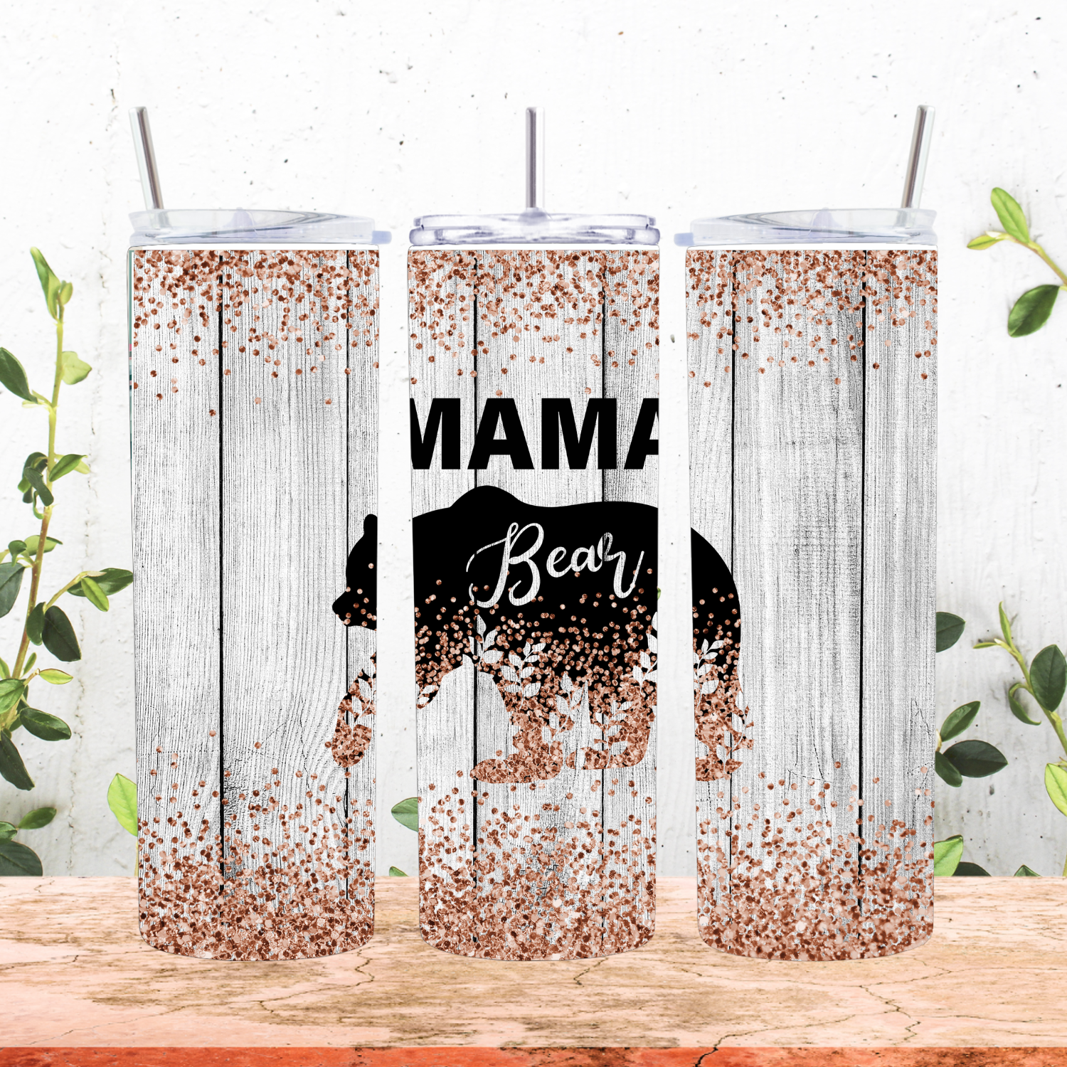 Rose Gold Mama Bear Tumbler