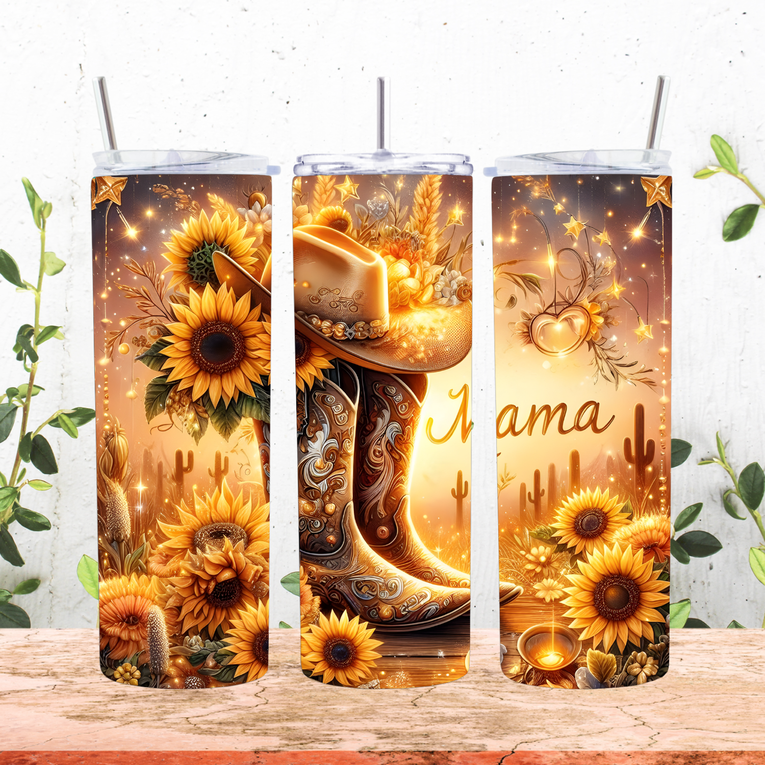 Sunflower Western MAMA Tumbler