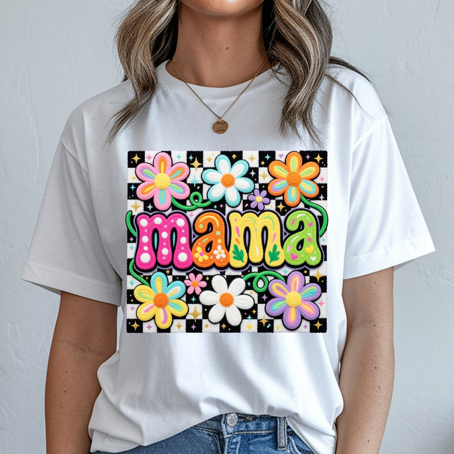 Mama Checkered T-Shirt