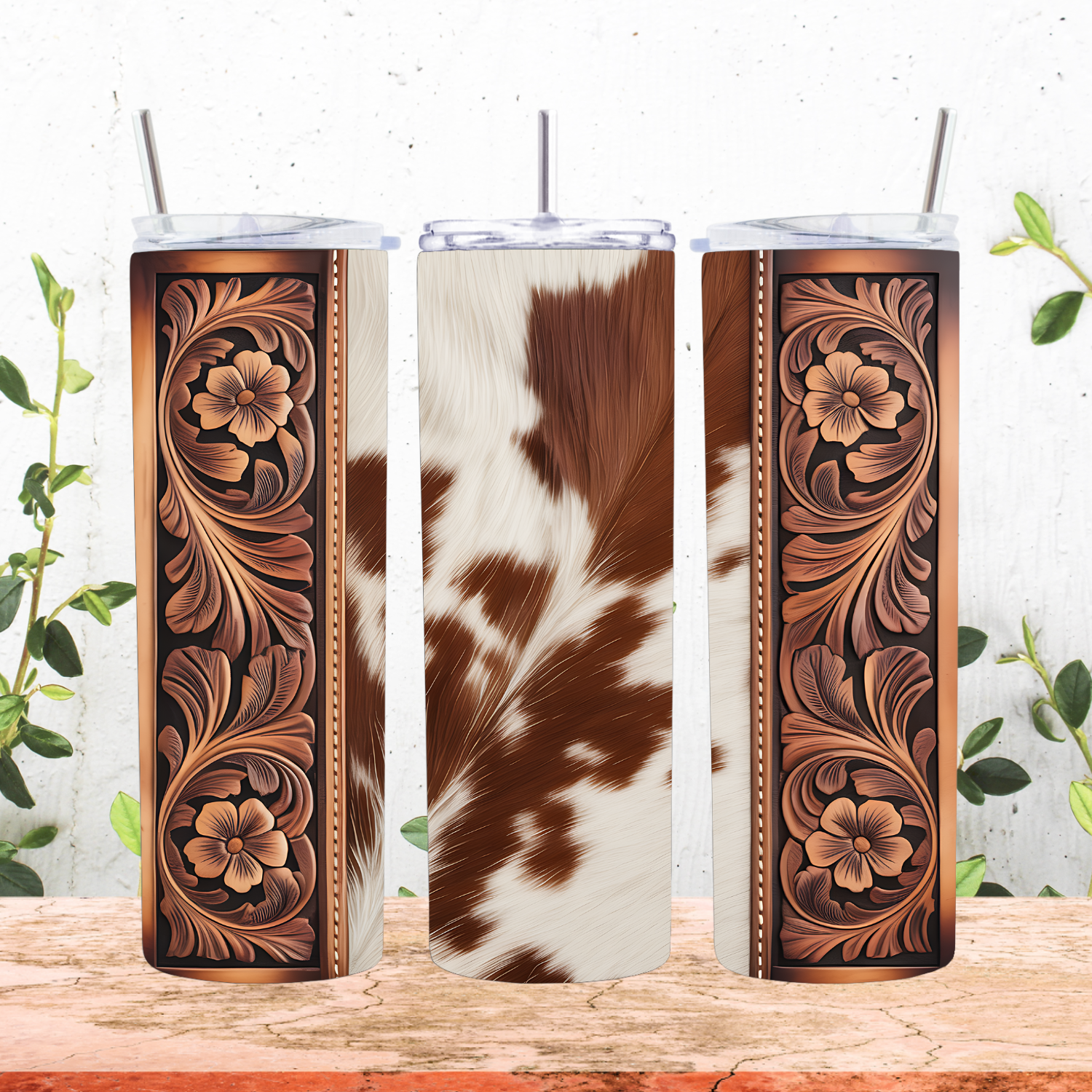 Tooled Leather Tumbler