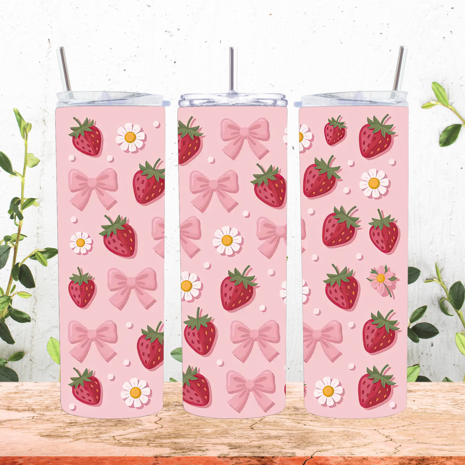 Strawberries and Bows Tumbler