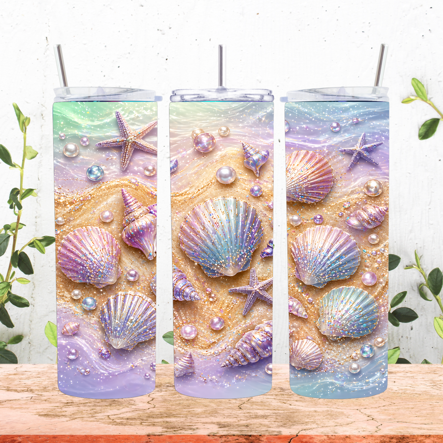 Shimmer Seashells Tumbler