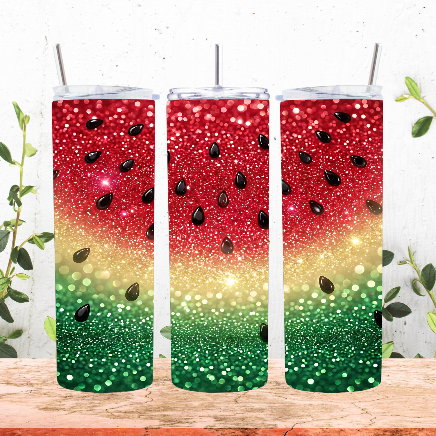 Glitter Watermelon Tumbler